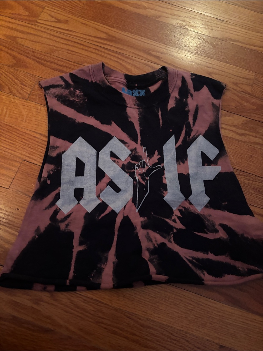 Urban Outfitters Black & Mauve Tie-Dye Graphic Muscle Tank